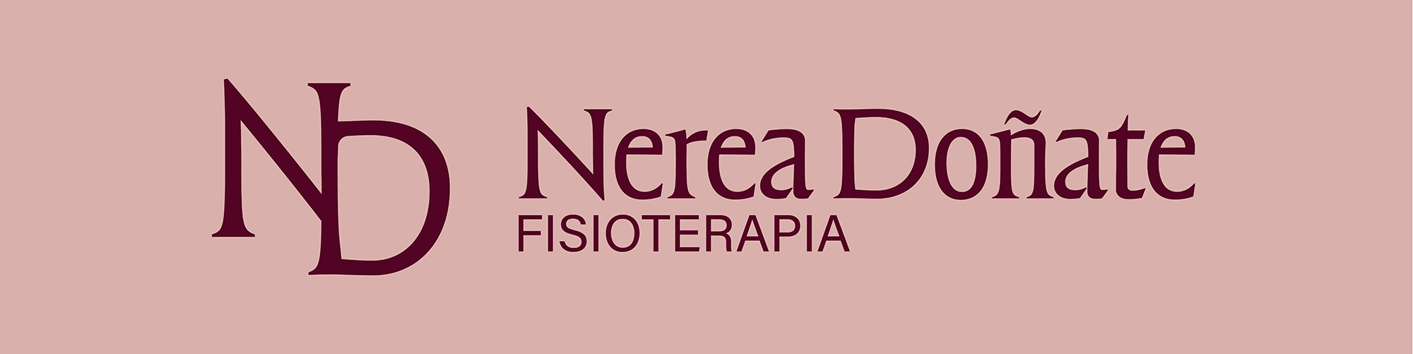 Logotipo Nerea Doñate sobre fondo rosa