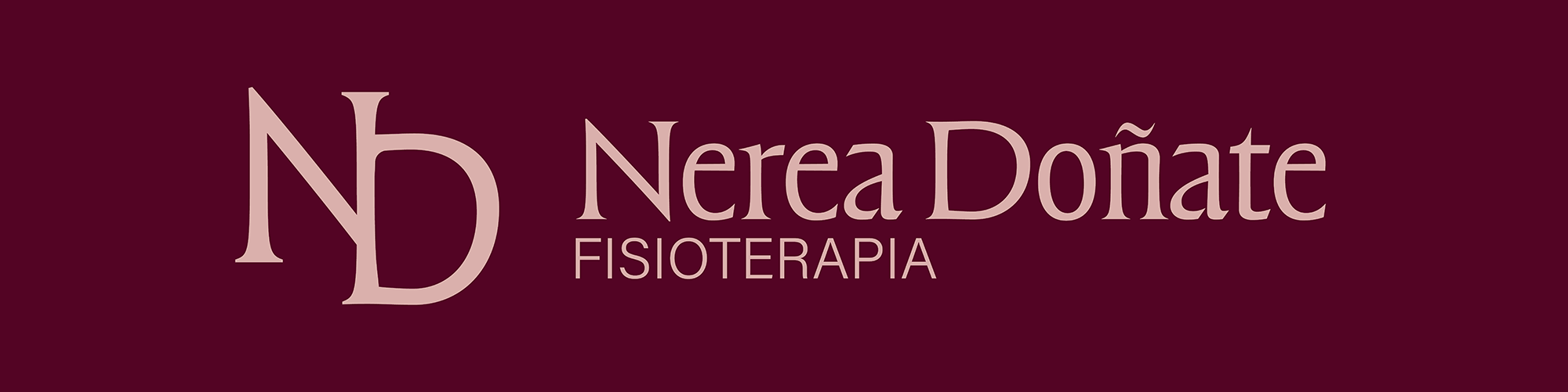 Logotipo Nerea Doñate sobre fondo granate